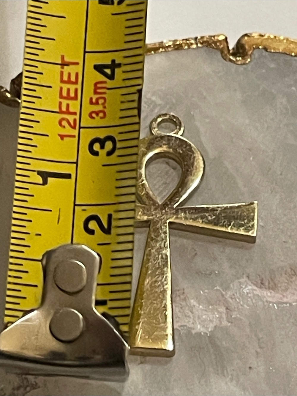 Gold Tone Ankh Pendant #8967 - Picture 2 of 7